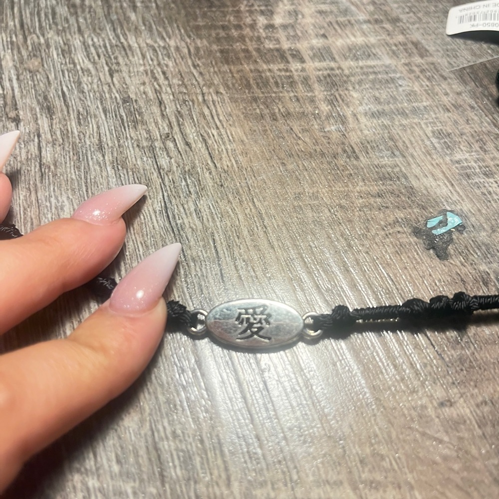 Silver Love Bracelet with Black Cord - Picture 2 of 3